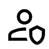 A person with a shield icon